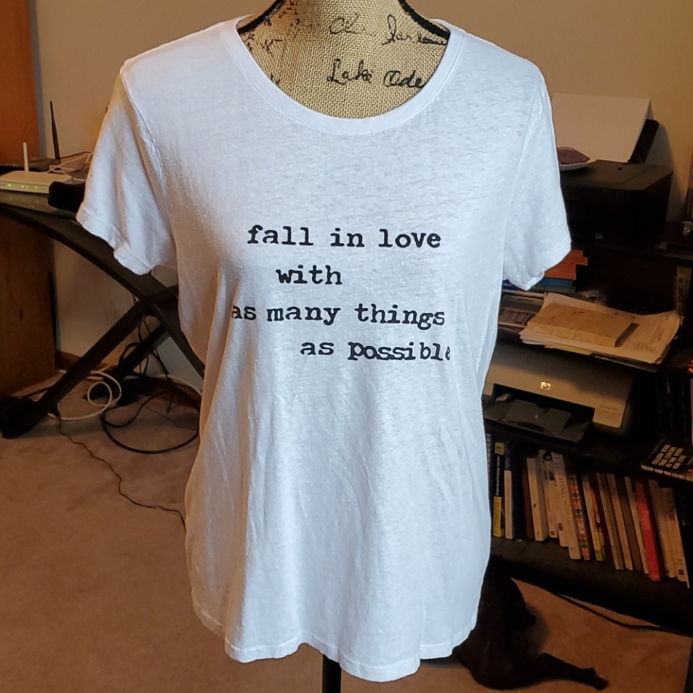 Super Love Tees size Large white t-shirt